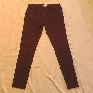 Forever 21 Burgundy Skinny Jeans